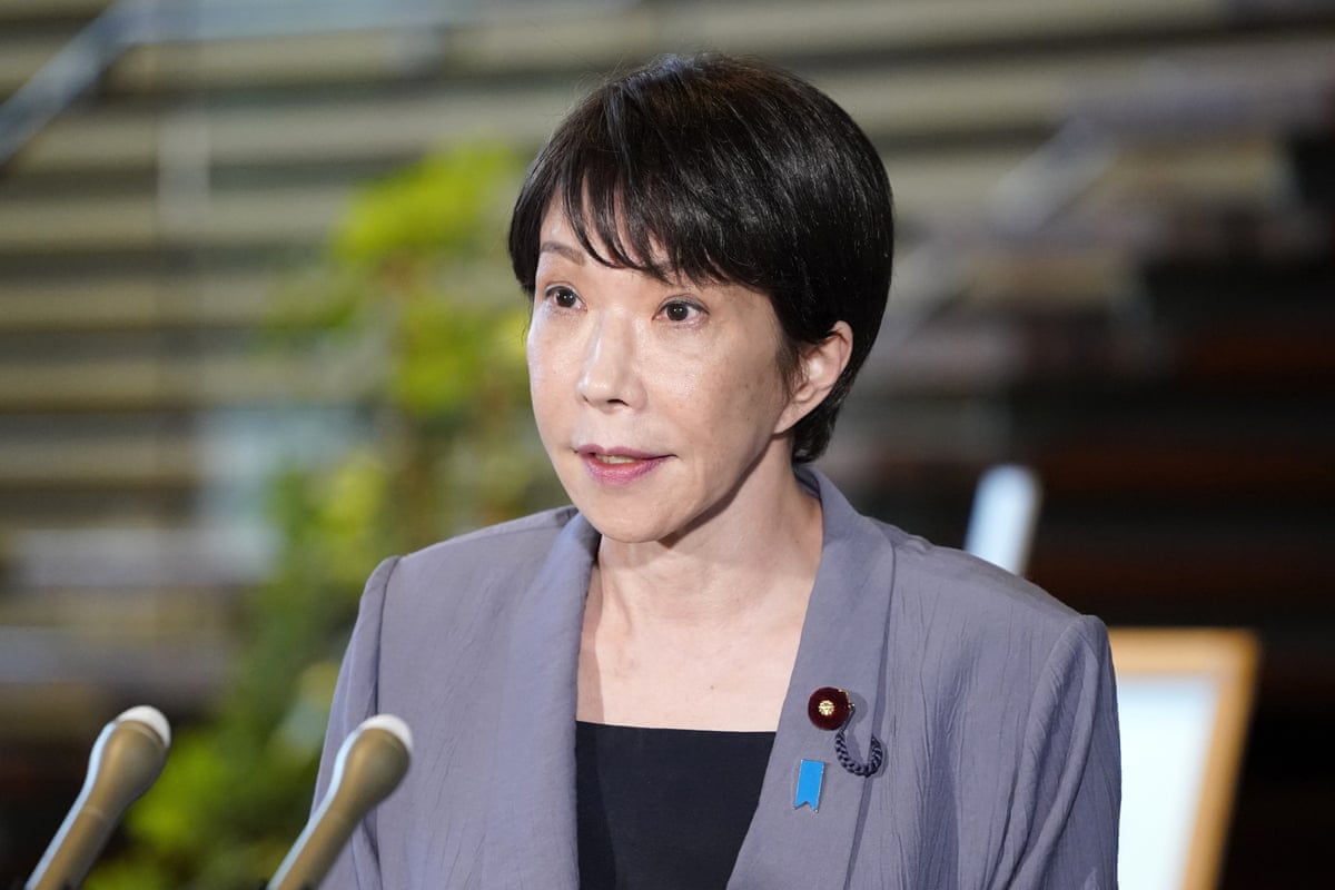 Japan's Prime Minister Sanae Takaichi speaks to reporters after a powerful earthquake hit southwestern Japan, at the Prime Minister office in Tokyo, 28 July 2026.