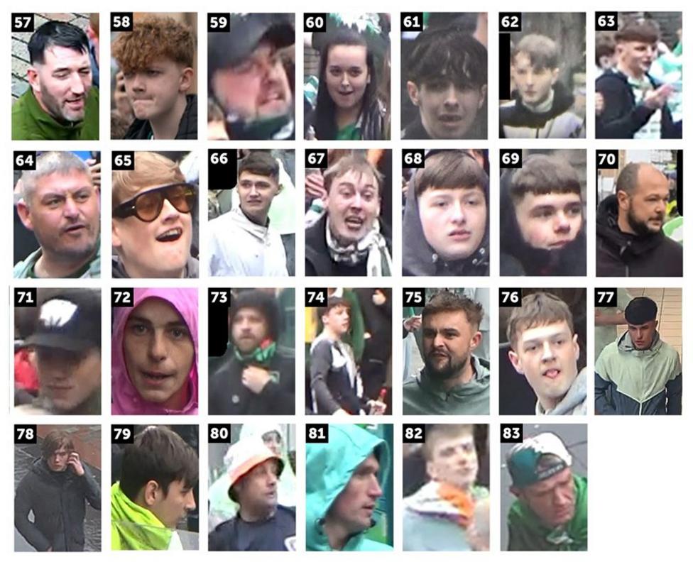 police CCTV images of 27 individuals