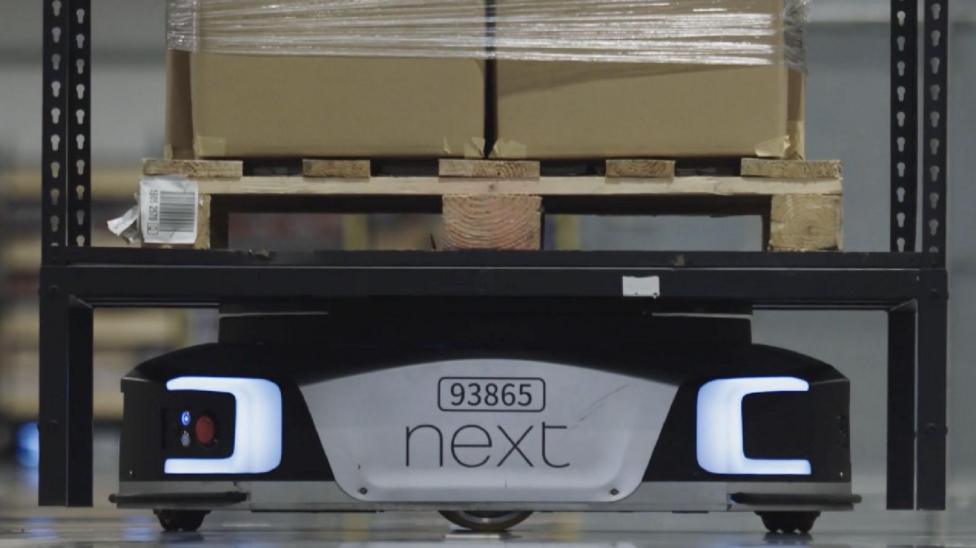 A Geek+ Inc. Eve robot transports shelves