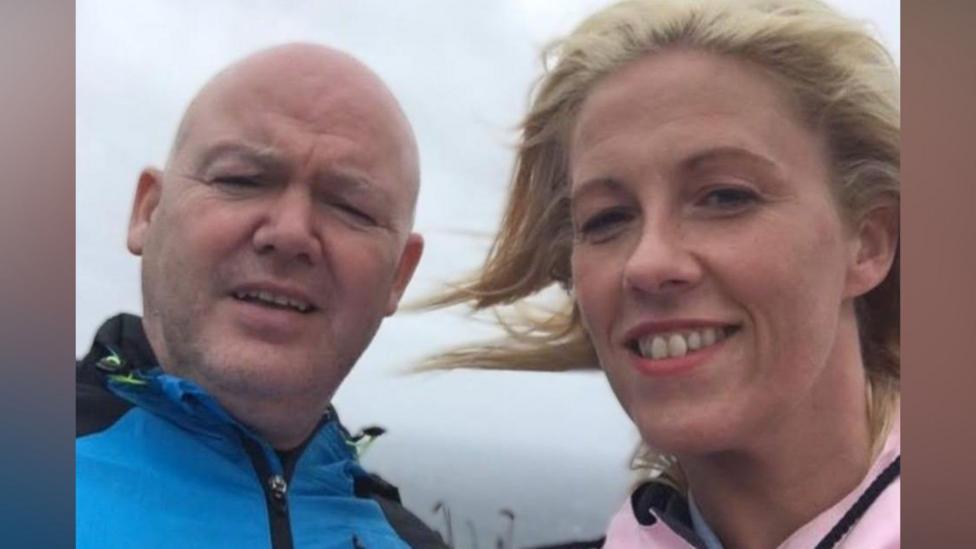 A selfie photograph of Brendan O'Kane and Fionnuala Donaghey