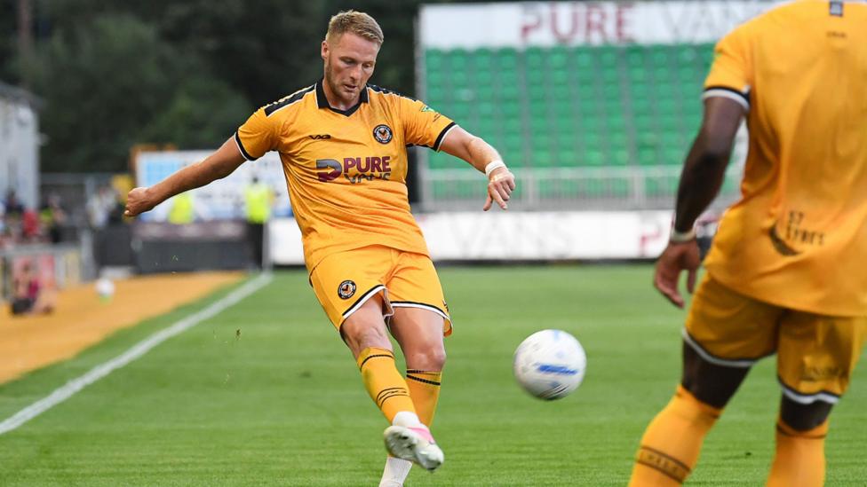 Cameron Norman in action at Rodney Parade for the first time since his return.