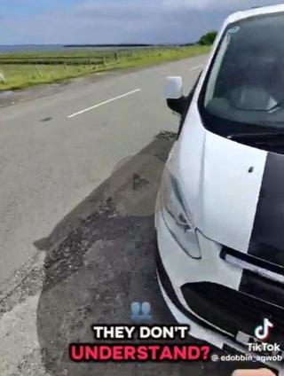 A caption They don't understand on a grab of a TikTok video showing Margerision returning to his van