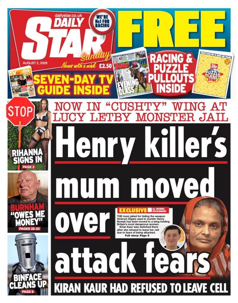 The headline on the front page of the Daily Star reads: