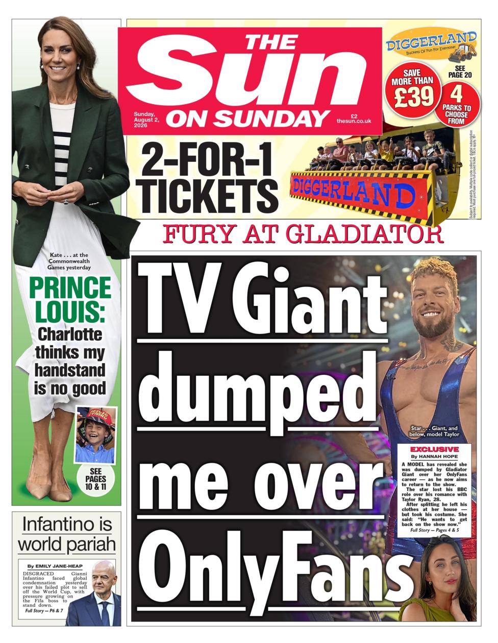 The headline on the front page of the Sun on Sunday reads: