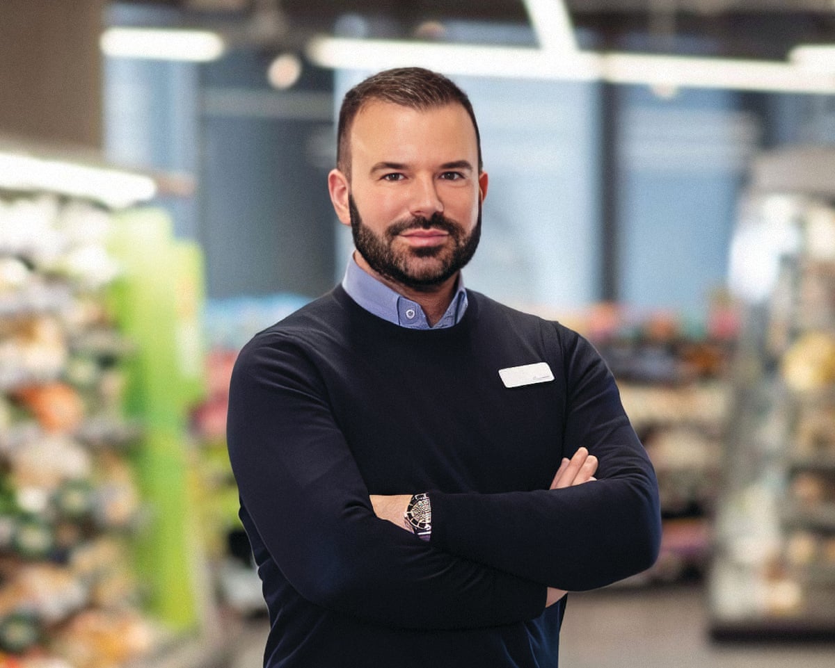 A picture of Stuart Machin in a food aisle in a Marks and Spencer store