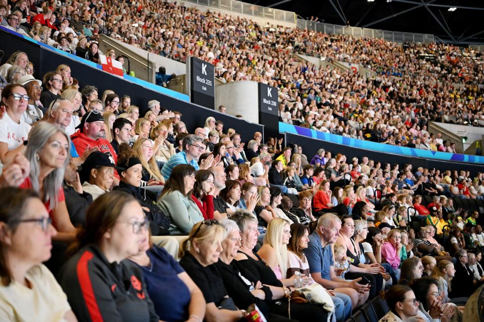 Thousands of fans watching the Games.