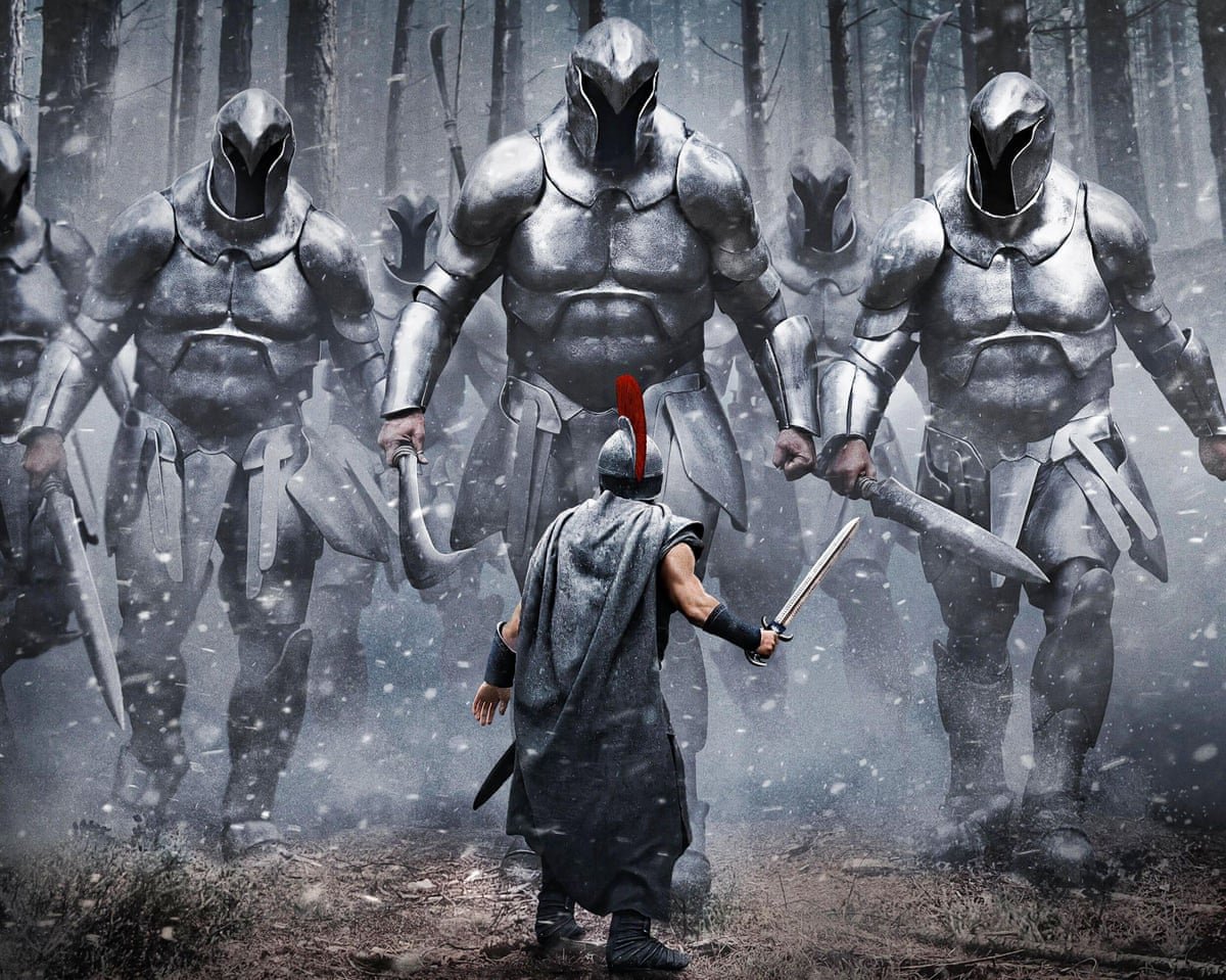 Devyn Dalton standing in the Matt Damon on a poster for The Odyssey.