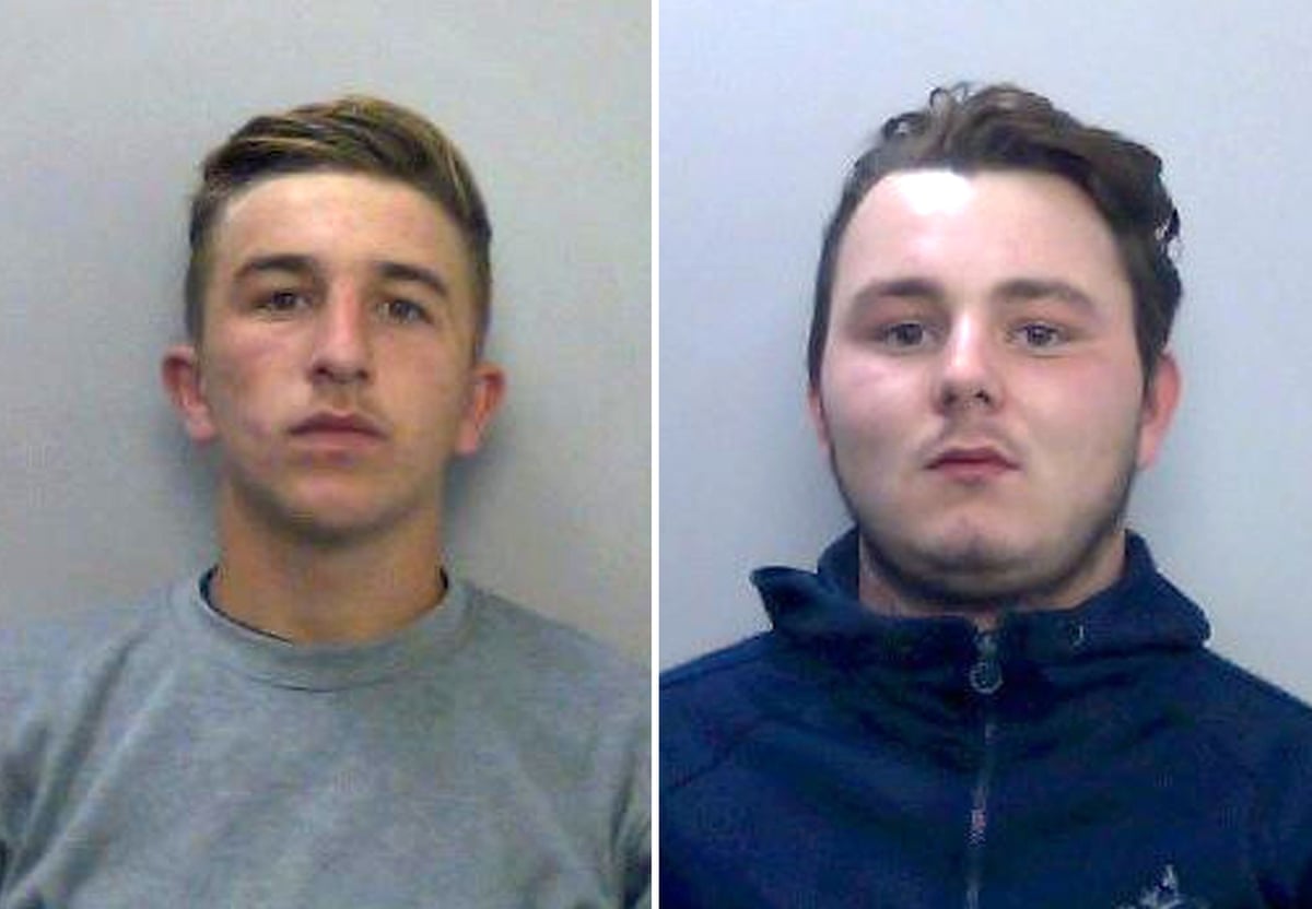 Composite of police mugshots of Cole and Bowers