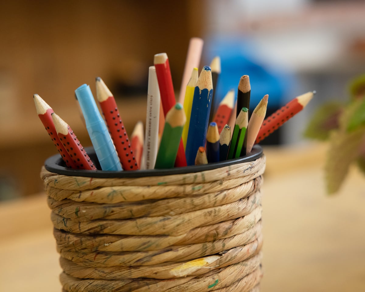 Pencils at a childcare centre