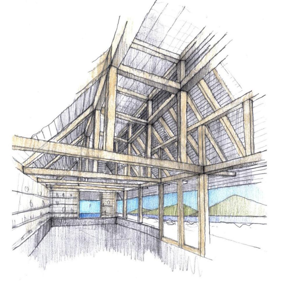 An illustration showing an interior of the proposed extension.