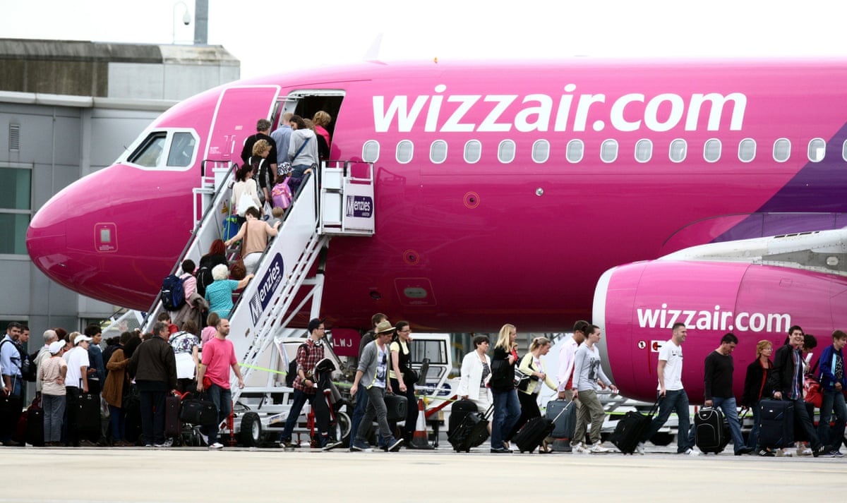 A Wizz Air plane at Luton Airport.