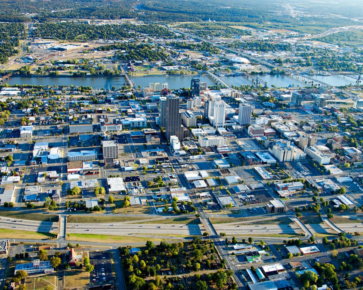 Aerial view of downtown Little Rock