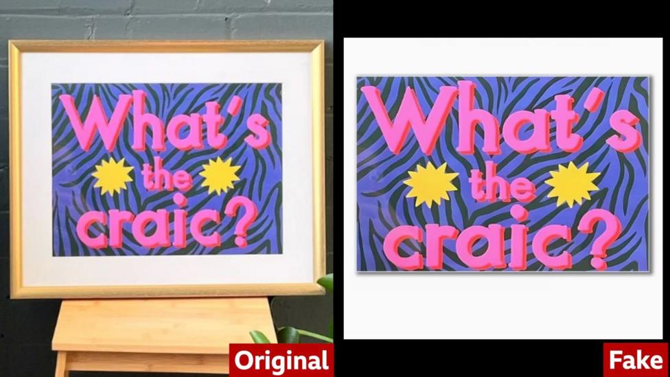 Two zebra prints are pictured side-by-side, they feature the text 'what's the craic?'