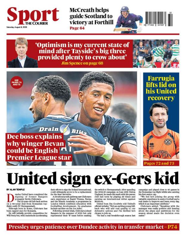 The back page of The Courier on 080826