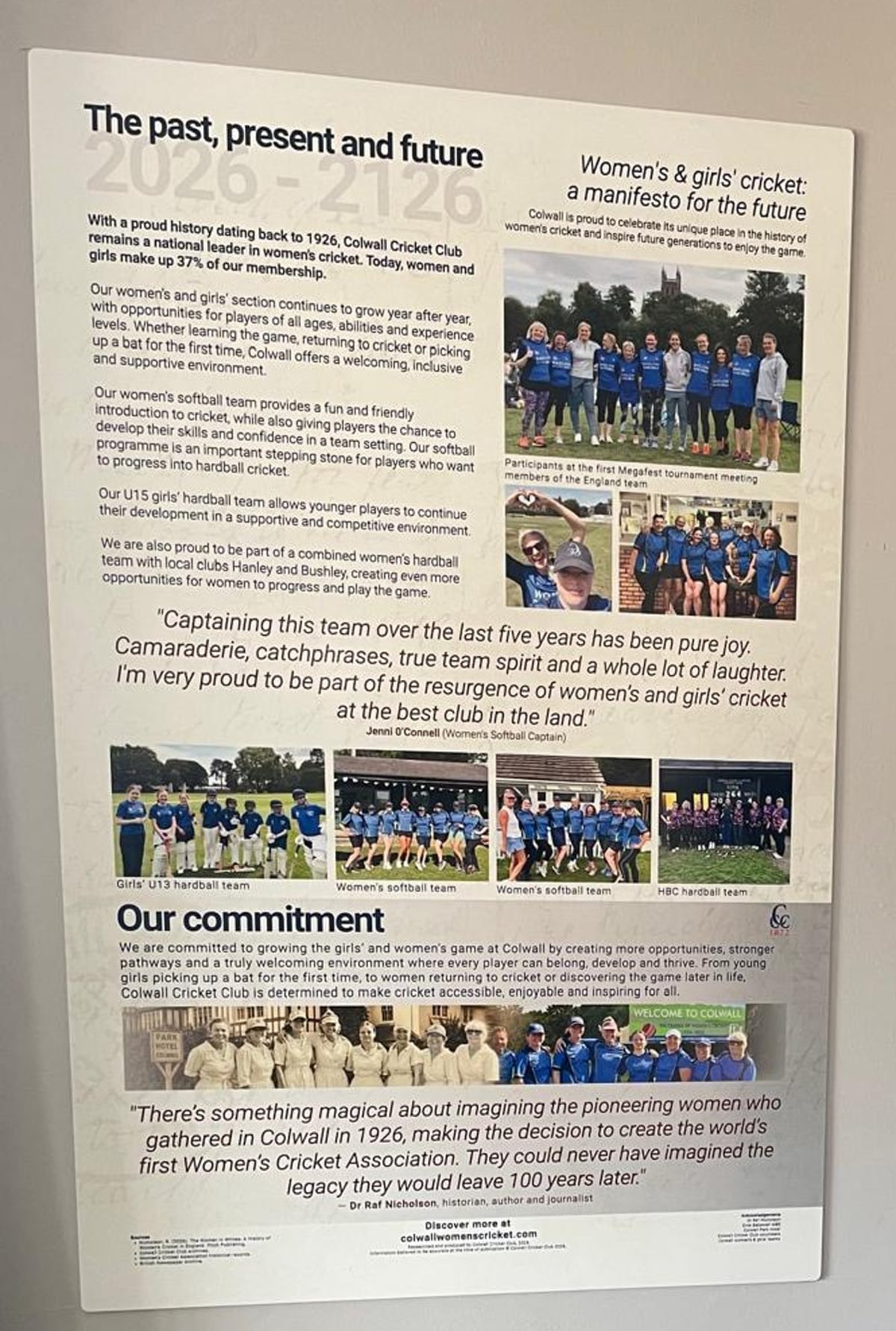 The manifesto for the future of women’s cricket at Colwall Cricket Club.