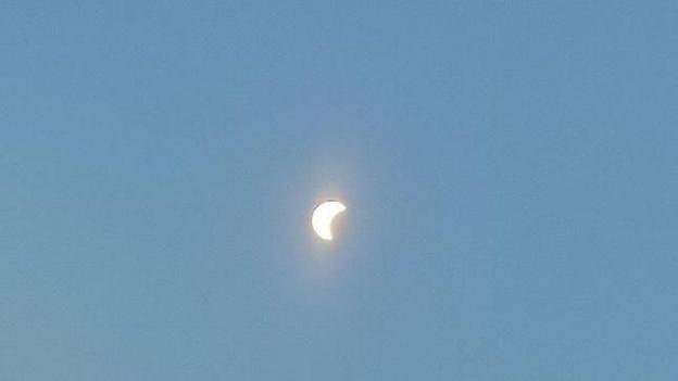 Part of the sun covered by the moon in Braunstone