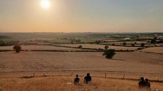 People gathered to watch the solar eclipse