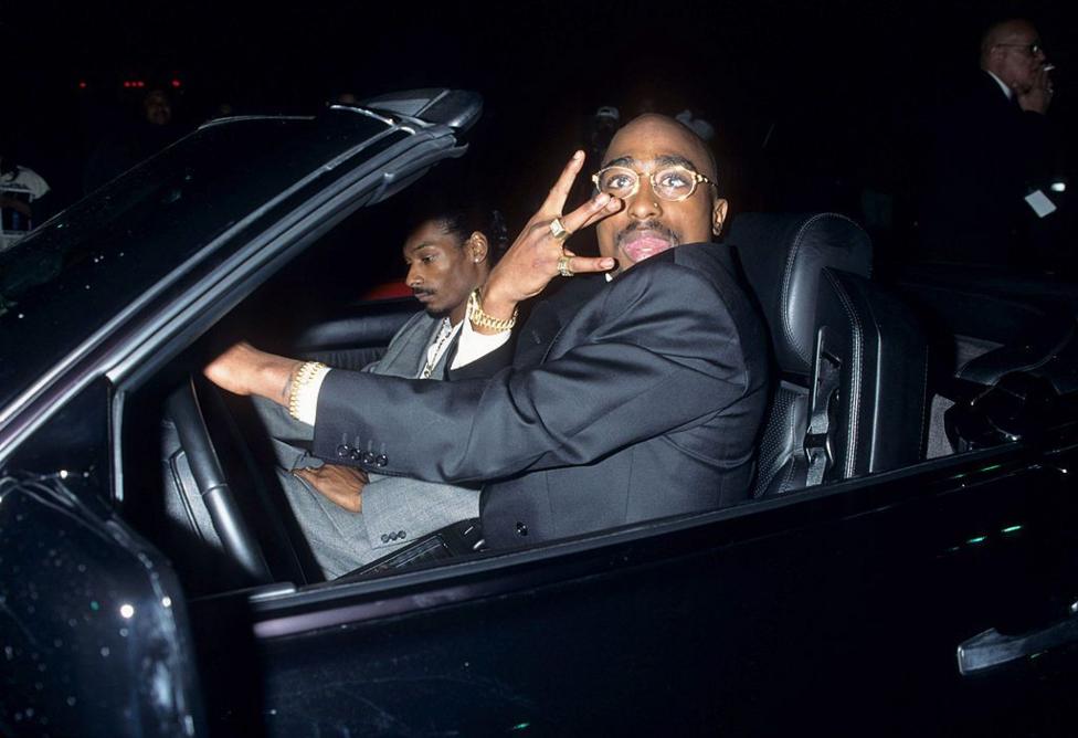 Tupac and Snoop Dogg appear outside the American Music Awards in Los Angeles
