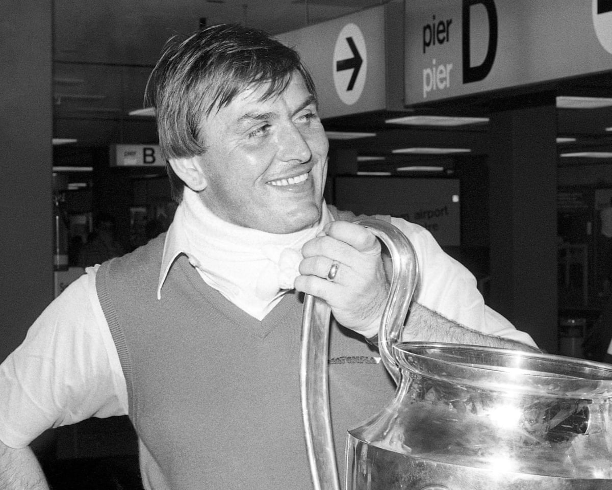 Former Aston Villa goalkeeper Jimmy Rimmer pictured with the European Cup in 1982.