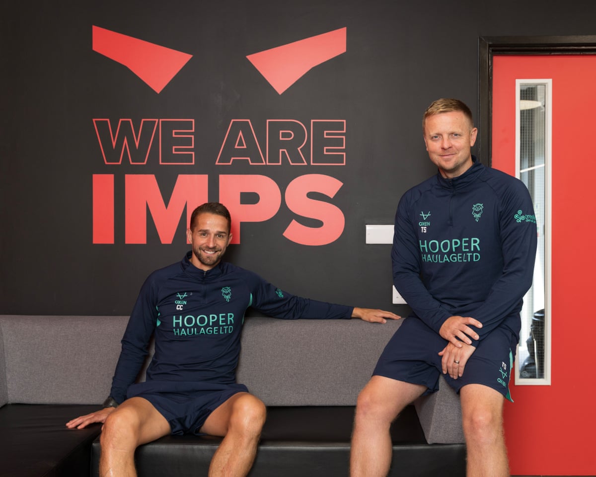 Lincoln City co-managers Chris Cohen (left) and Tom Shaw (right) at the club’s training ground.