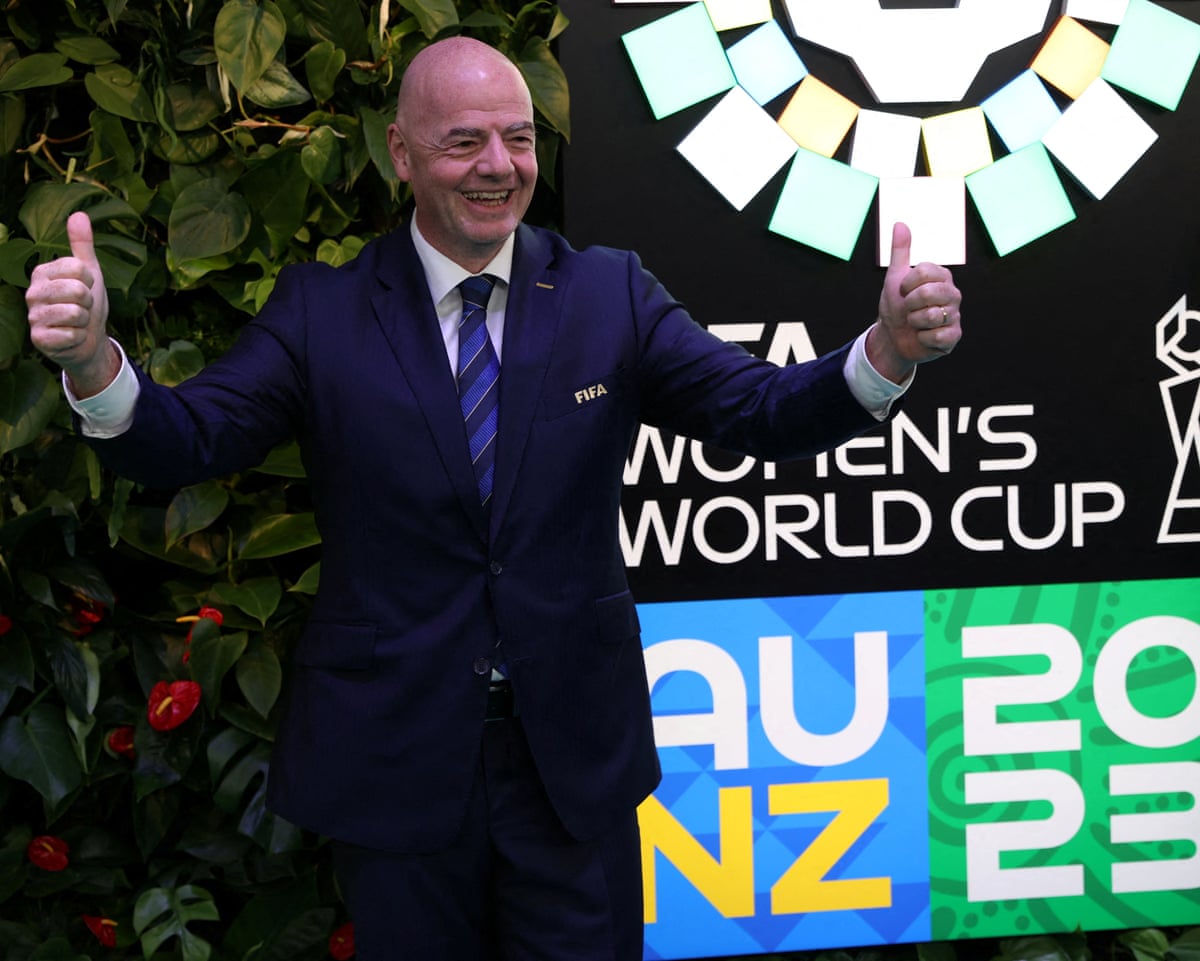Fifa president Gianni Infantino at the Women's World Cup draw ahead of the 2023 tournament in Australia and New Zealand.