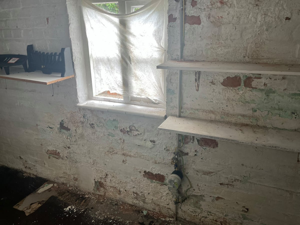 Crumbling brickwork at the property