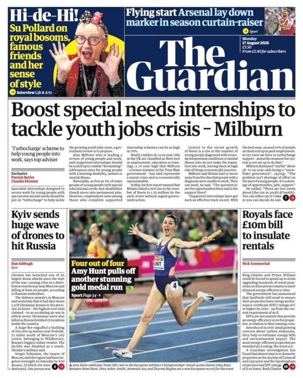 The headline on the front page of reads: