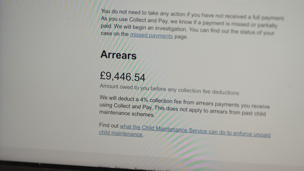 A screenshot shows Katy is owed £9,446.54 in arrears before fee deductions