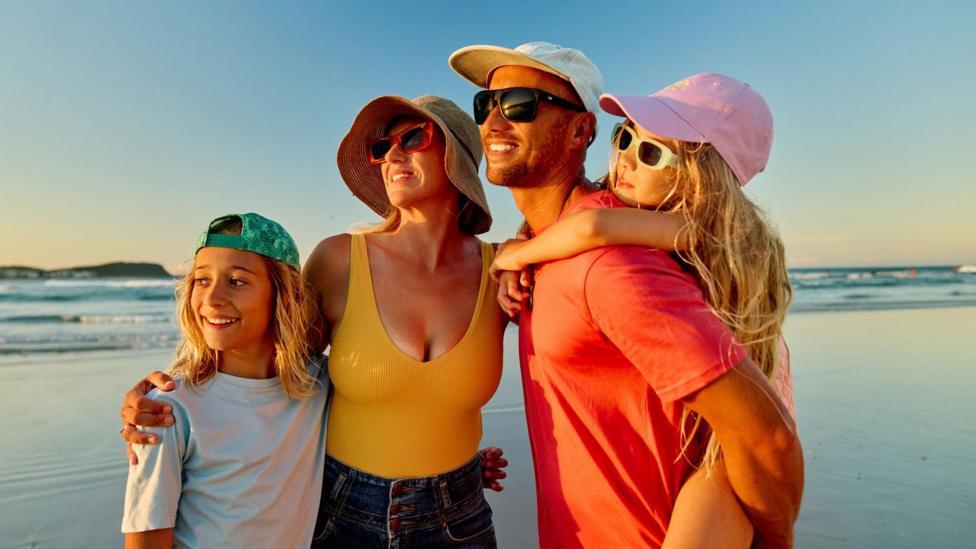 A family on holiday