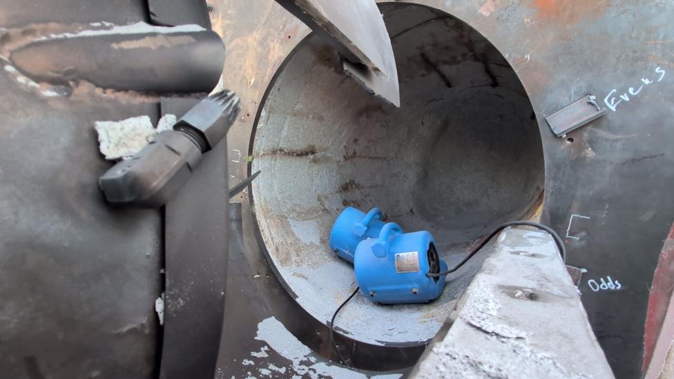 A tube four of five feet across formed in solid rock by the Earthgrid boring machine.