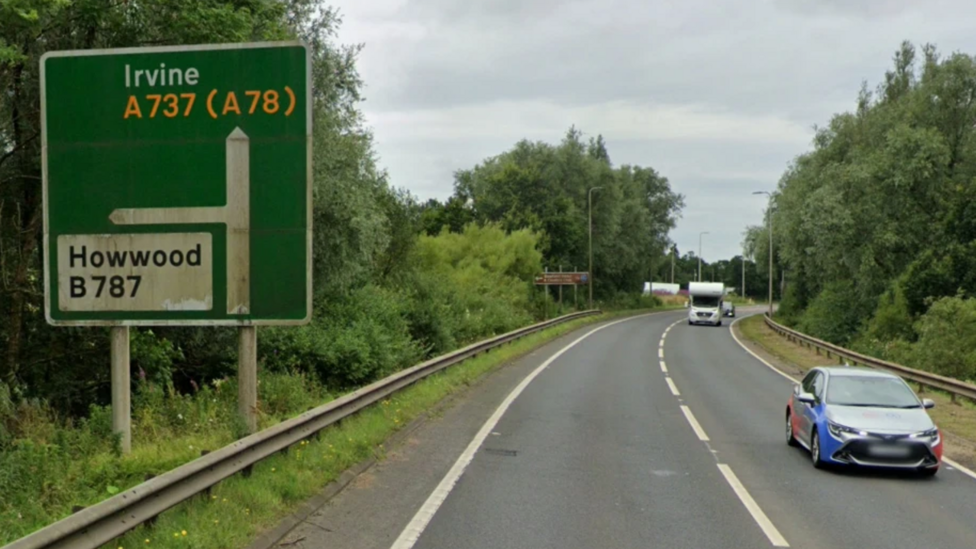Google view of the A737 at Howwood