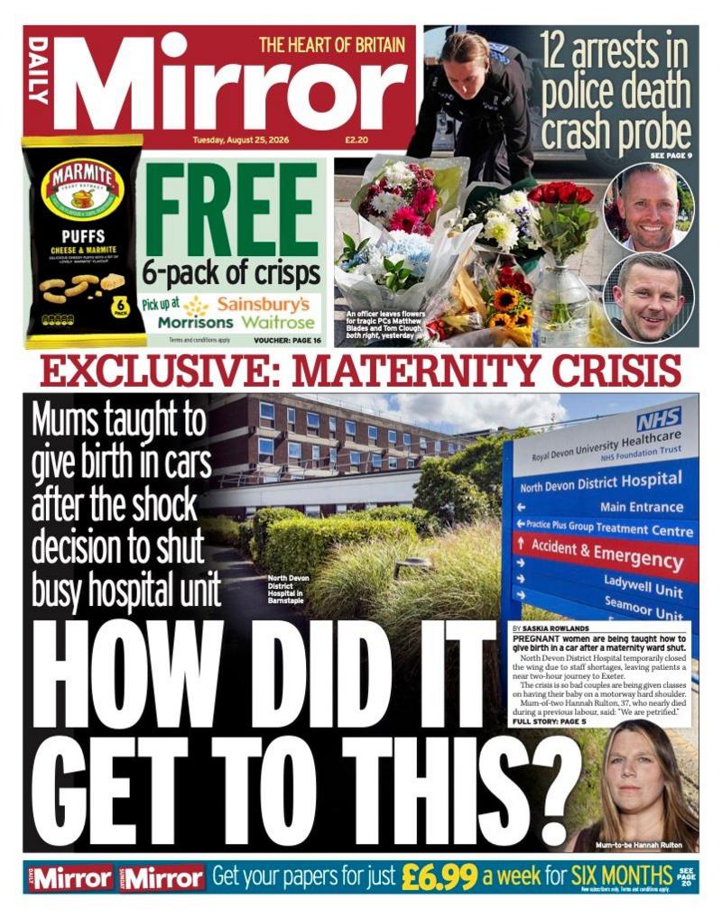 The headline on the front page of the Daily Mirror reads: “How did it get to this?".