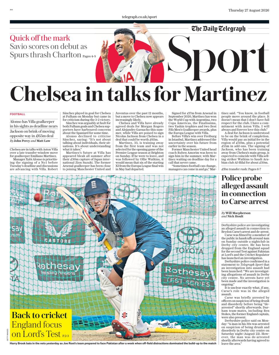 Telegraph sports section