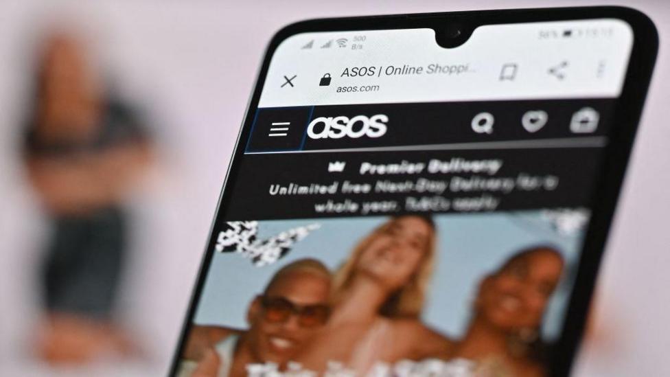 The Asos app on a phone