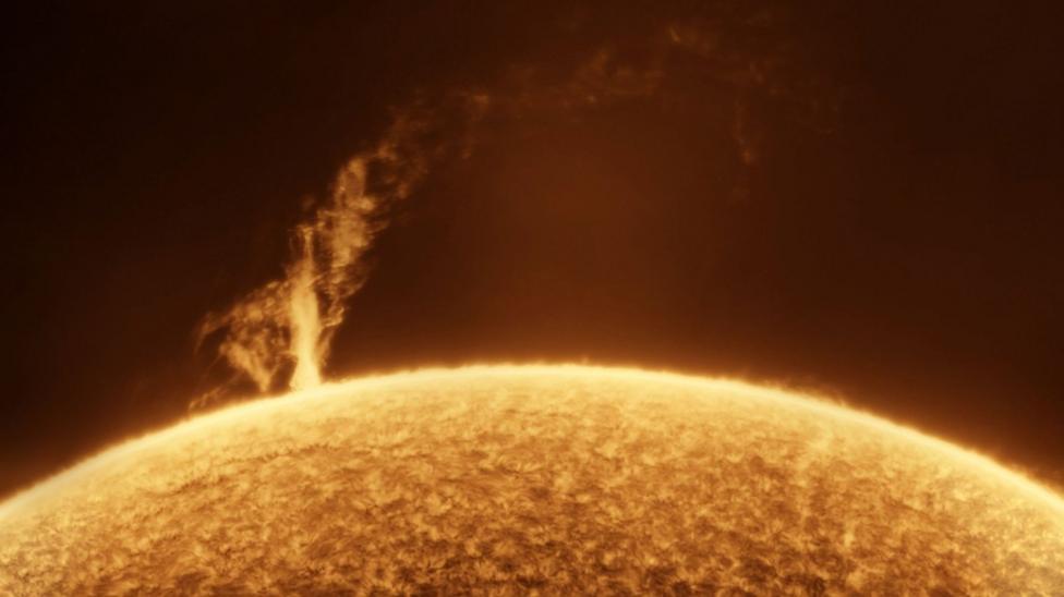 A solar flare on the surface of the Sun