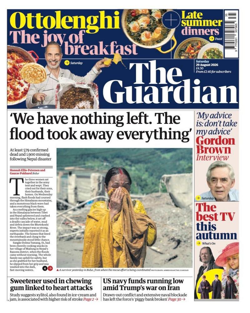 The headline on the front page of reads: 'We have nothing left. The flood took away everything.'