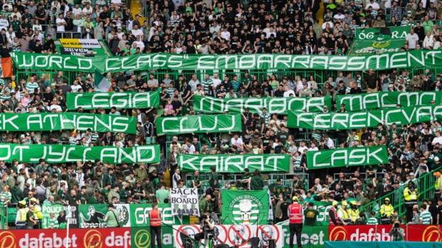 Celtic fans during the 2-1 win over Falkirk 