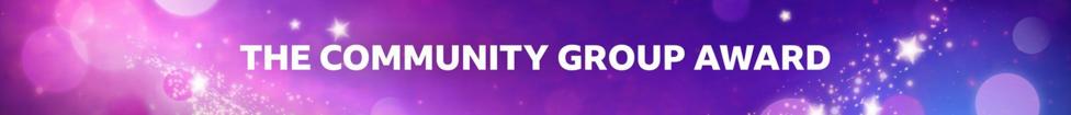 Purple, sparkly Make a Difference Award branded 'The Community Group Award' graphic. 