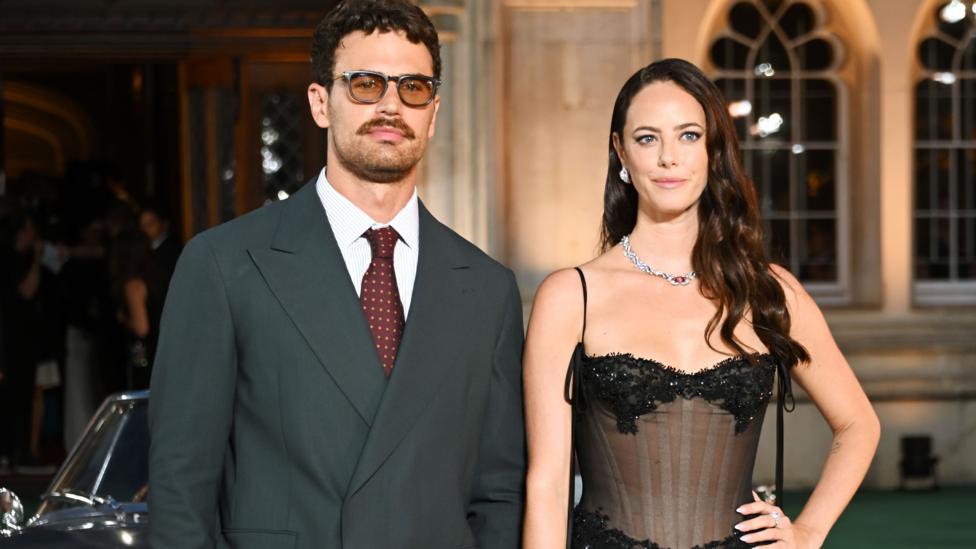 LONDON, ENGLAND - SEPTEMBER 02: Theo James and Kaya Scodelario attend the World Premiere of "The Gentlemen" Season Two at Guildhall on September 2, 2026 in London, England. (Photo by Dave Benett/WireImage) 