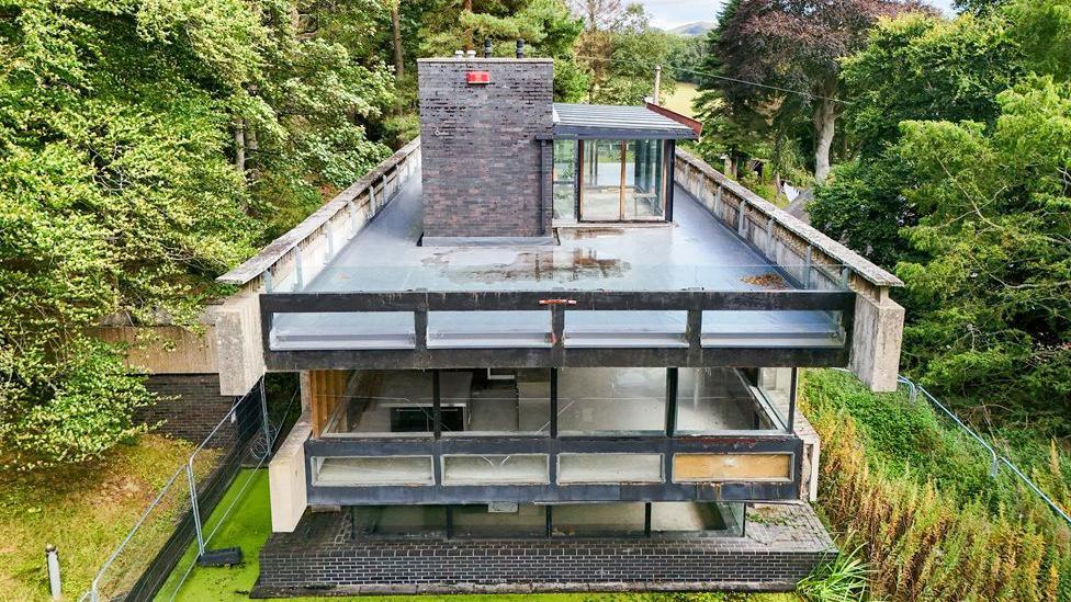 Another view of the dilapidated Bernat Klein studio in the Borders