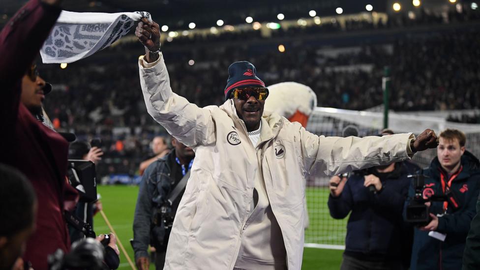 Snoop Dogg at Swansea's game against Preston last season