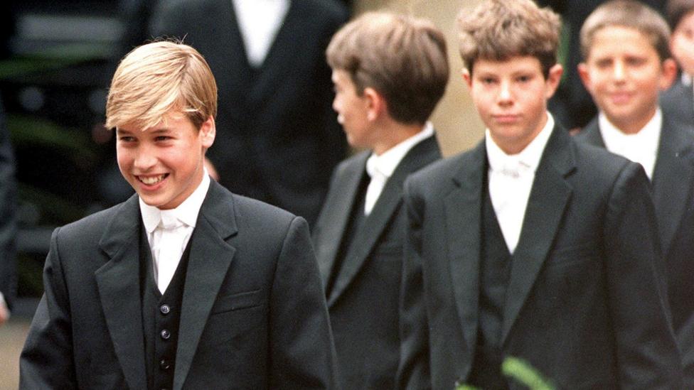 Prince William on his first day at Eton in 1995