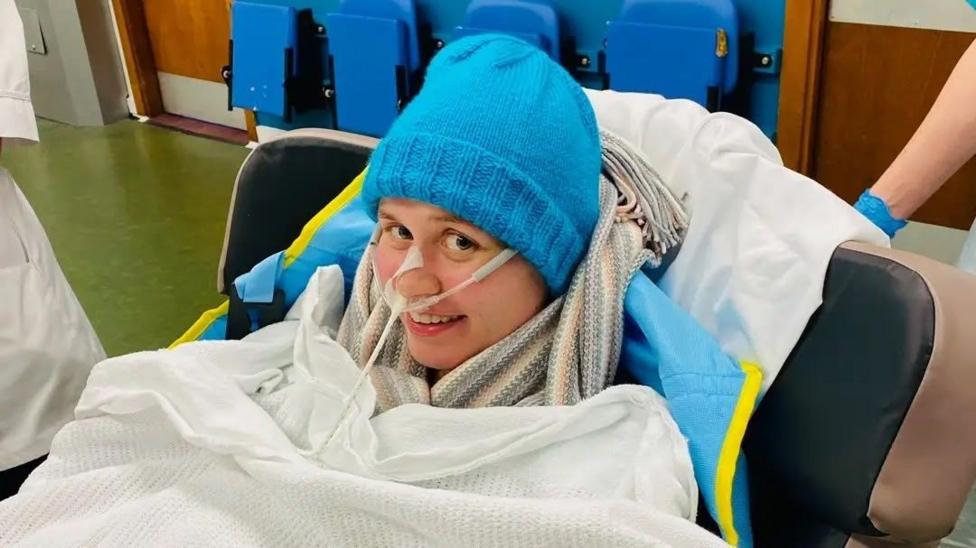 Faith Hinitt in hospital