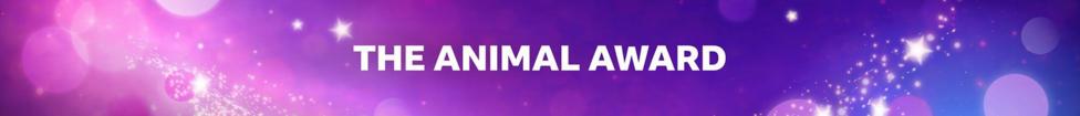 BBC Make a Difference purple graphic with the words 'THE ANIMAL AWARD' in the middle. 