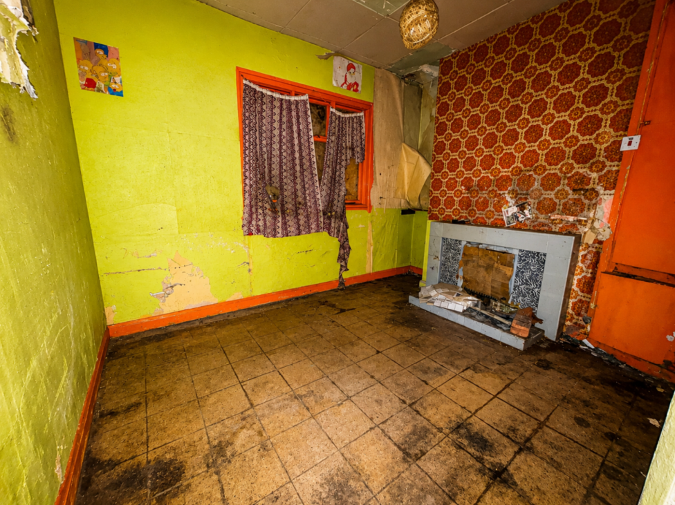 Inside one of the rooms, which has been left in disrepair.