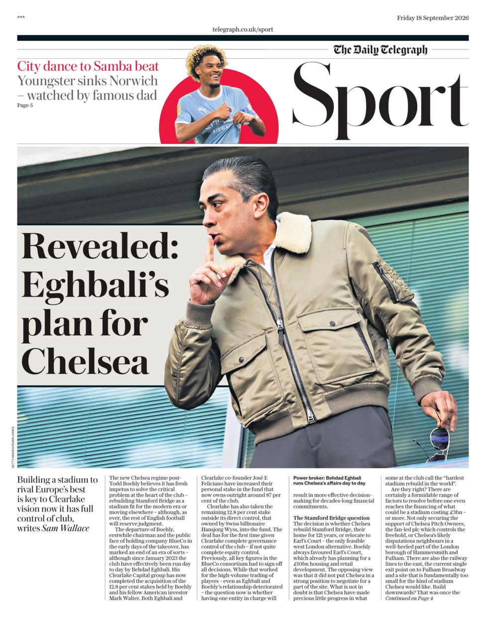 Telegraph sports section