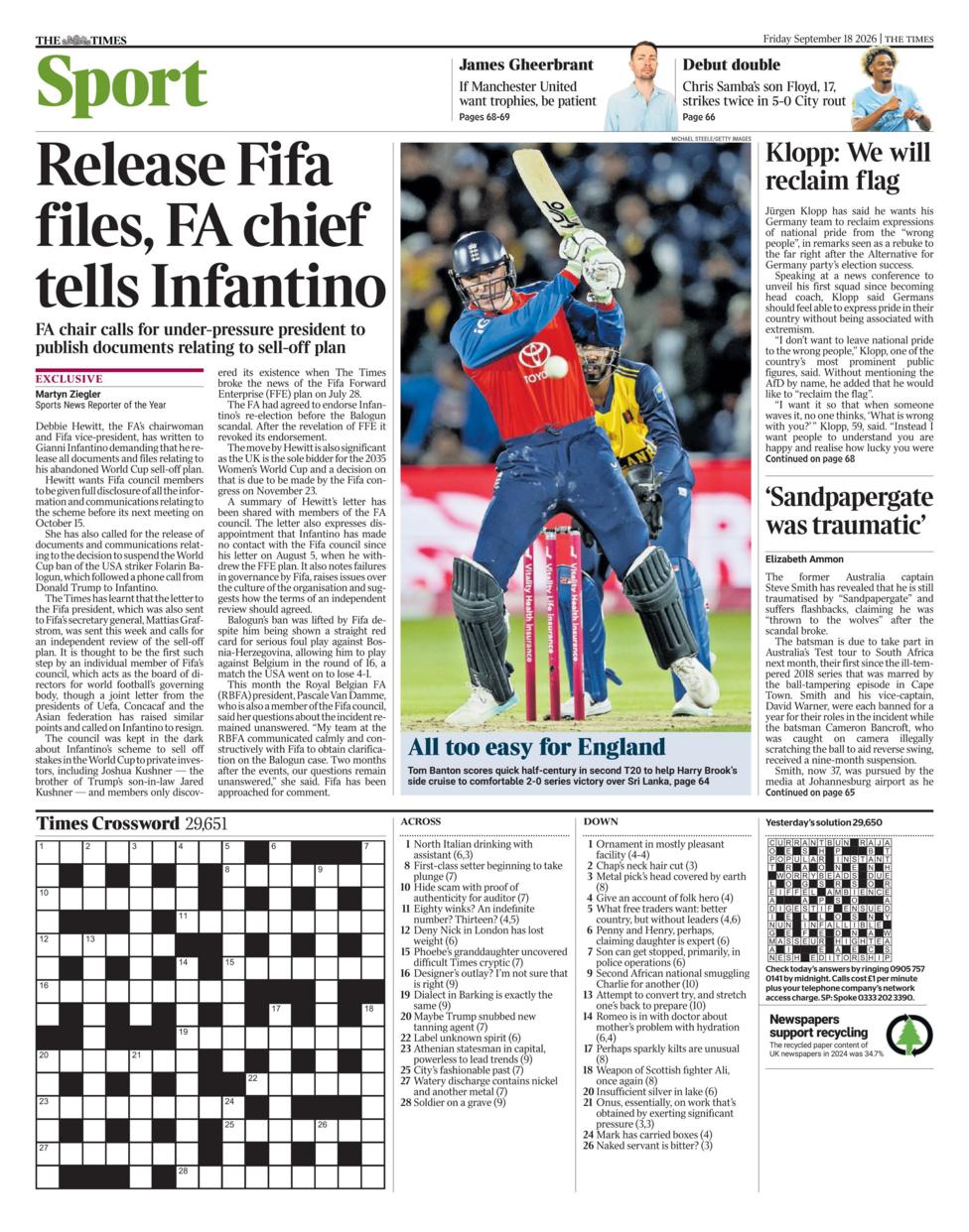 Times sports section