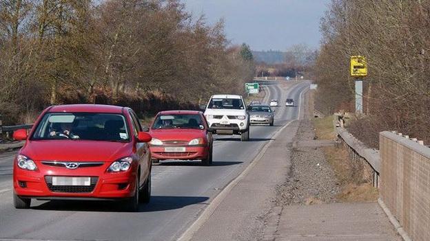 Cars passing a speed camera