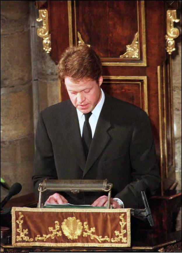 The Earl Spencer, brother of Diana, Princess of Wales, speaking at her funeral at Westminster Abbey 06 September. 