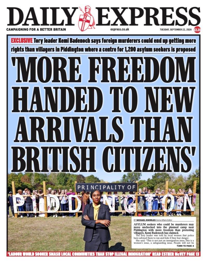 "More freedom handed to new arrivals than British citizens" reads the headline on the front page of the Daily Express.